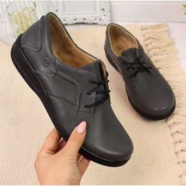 Sive Ženske kožne cipele Helios 715 siva 2