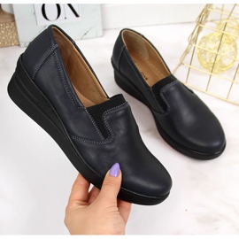 Udobne ženske kožne cipele Helios 349 tamnoplave tamnoplava 2