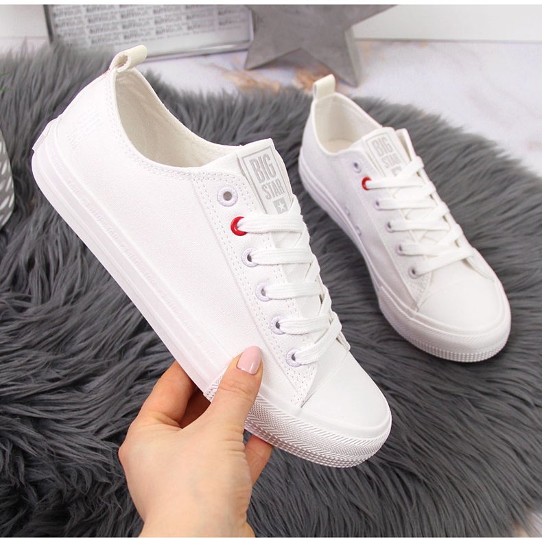 Niske bijele tenisice od eko kože Big Star JJ274007 bijela 2