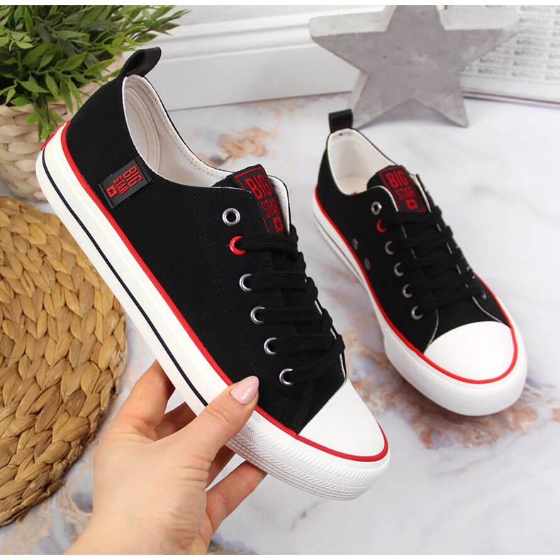 Crne tekstilne niske tenisice Big Star JJ274122 crna 1