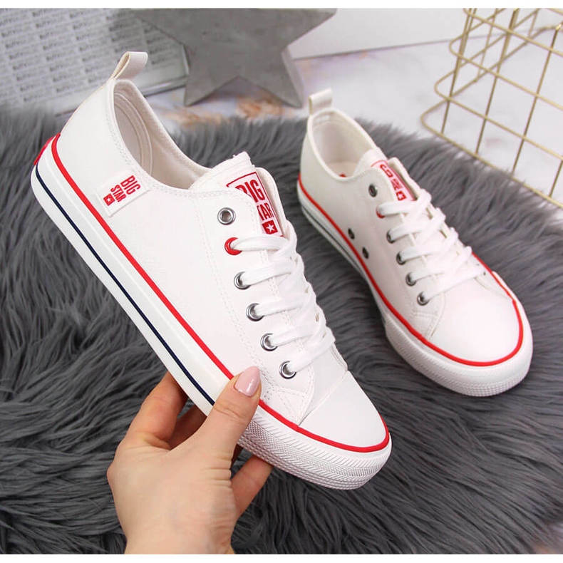 Niske bijele tenisice od eko kože Big Star JJ274130 bijela 2