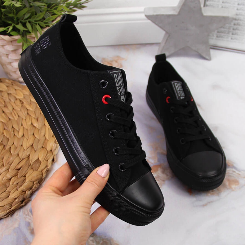 Tekstilne niske tenisice sve crne Big Star JJ274003 crno 1