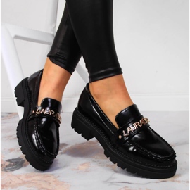 Ženske crne lakirane cipele s natpisom Laura La.Fi crno 2