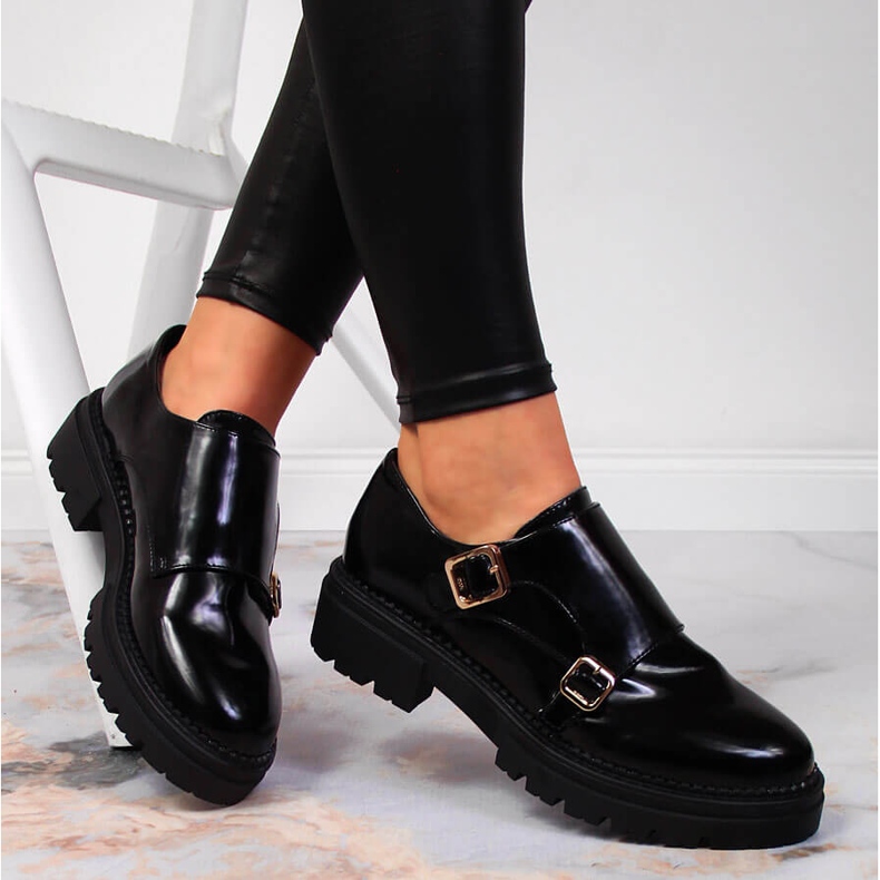 Ženske crne lakirane cipele na platformu Laura La.Fi crno 2