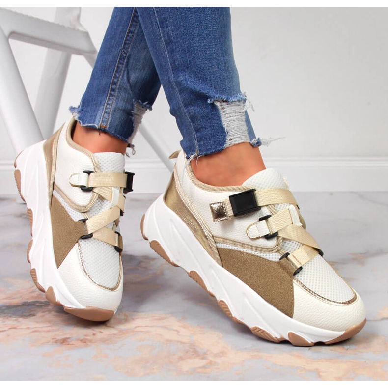 Ženske tenisice na krem ​​platformi Potocki raznobojna 1