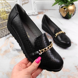 Ženske ažurne cipele s lančićem, crne Jezzi crna 1