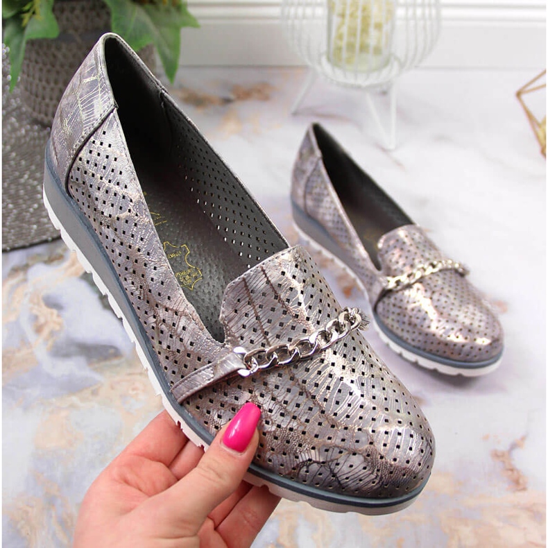 Ženske ažurne cipele s lančićem Lavender Jezzi ljubičasta raznobojna 1