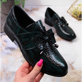 Green Jezzi lakirane ženske cipele s mašnom zelena 1