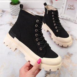 S.Barski Crne DA ženske tenisice na platformi crno 1