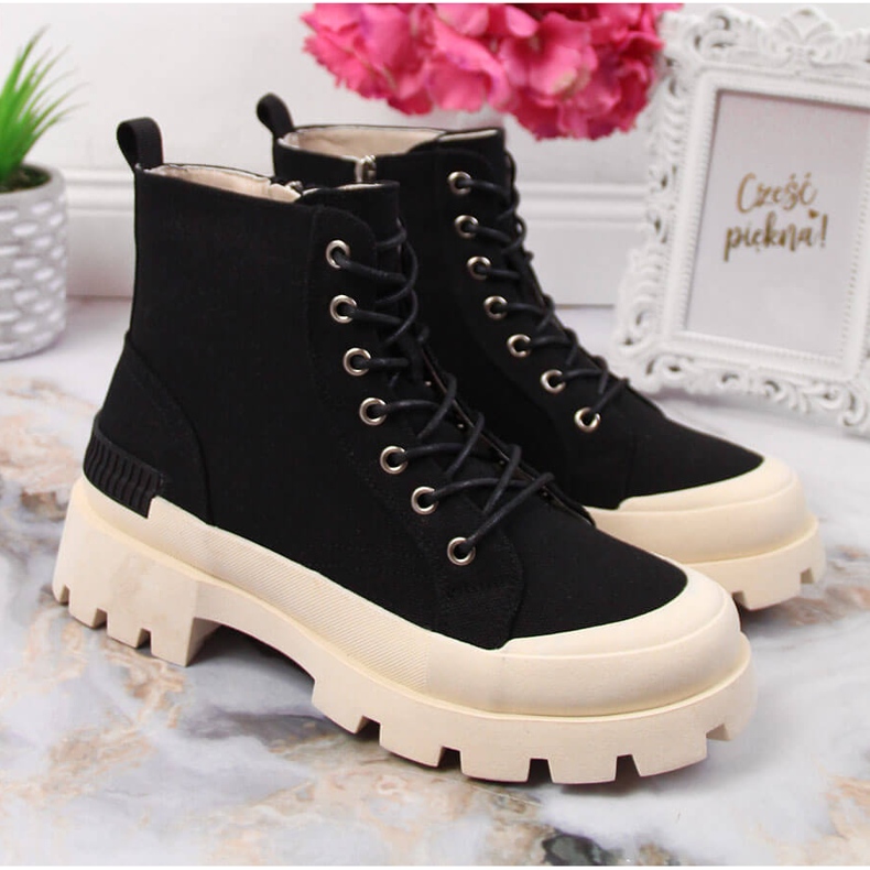 S.Barski Crne DA ženske tenisice na platformi crna 2