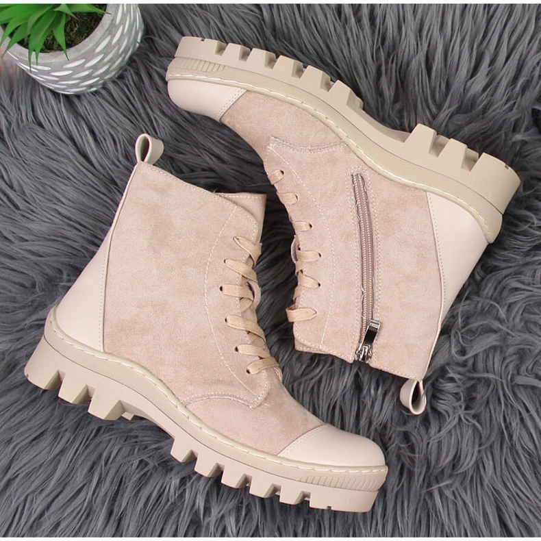 S.Barski Ženske bež tenisice s platformom DA 2