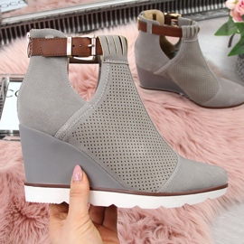 Sive Filippo sive ažur tenisice na klin siva 2