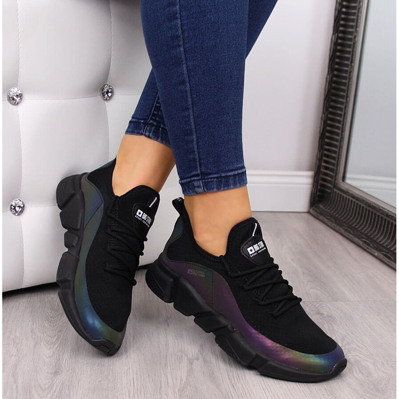 Black Big Star FF274A053 crne benzinske sportske cipele za žene crno 1