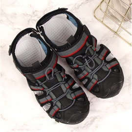 Dječačke sandale s čičak crnim American Club crna 1