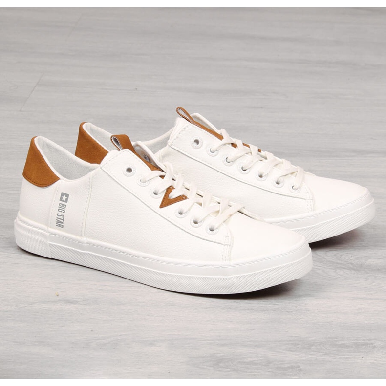 Bijele muške niske tenisice od eko kože Big Star GG174025 bijela 1