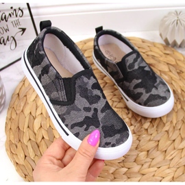 Tenisice slip na papuče za vrtić, camo crne Atletico crna 1