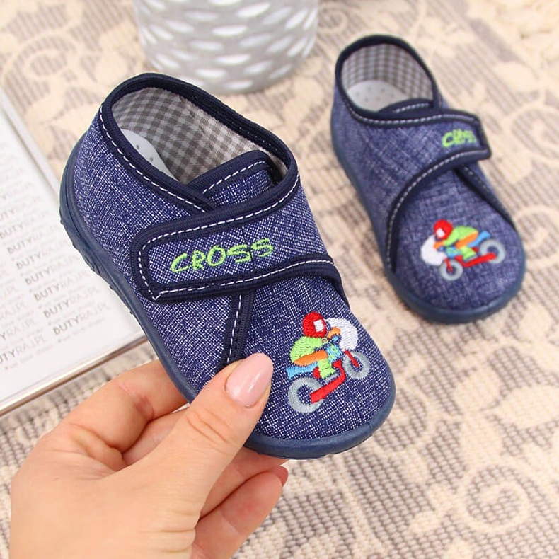 Mornarsko plave Nazo kućne papuče za dječake plava 1