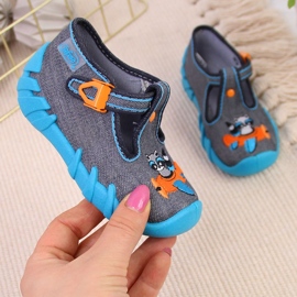 Dječačke papuče za vrtić, sive i plave Befado plava siva 1