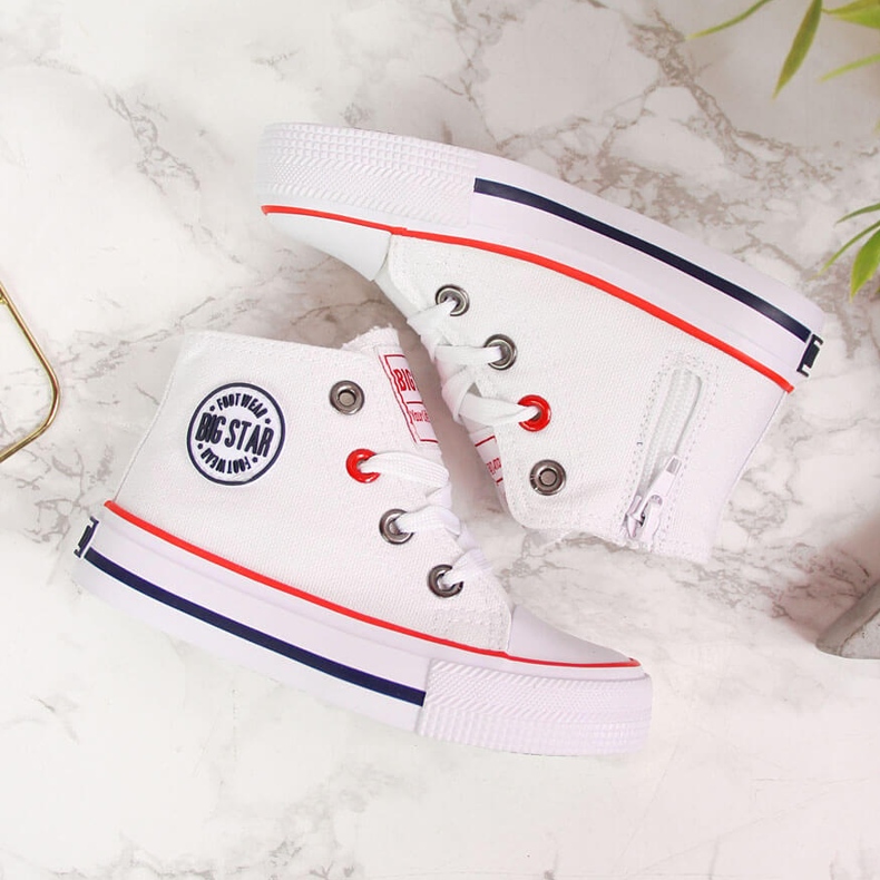 Dječje bijele tenisice na patent zatvarač Big Star HH374083 bijela 2