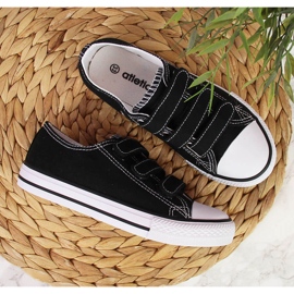 Crne Atletico dječje niske tenisice s čičak trakama crno 2