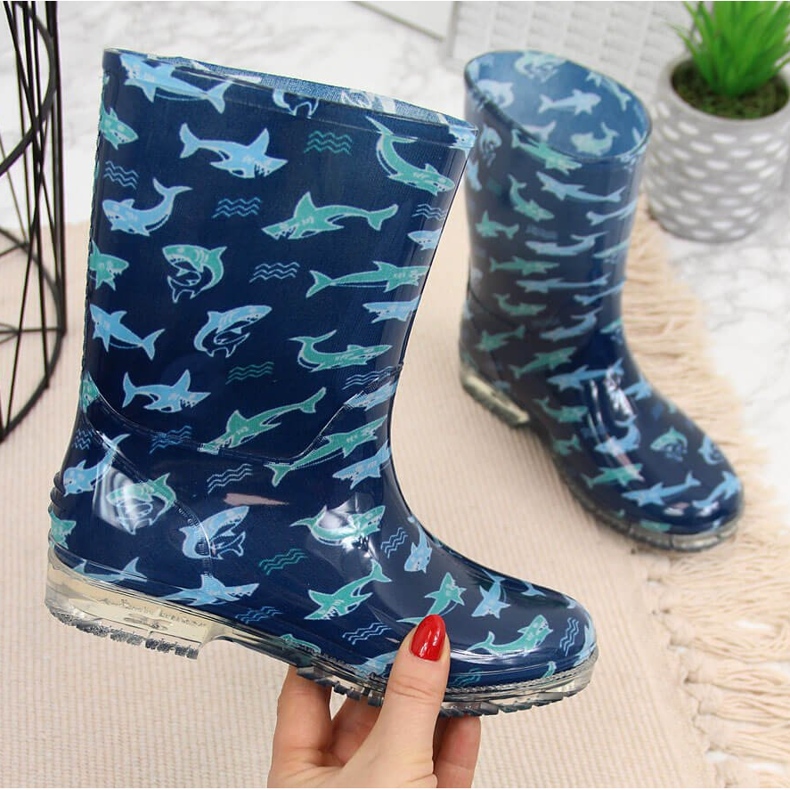 T.Sokolski Dječačke galoše s tamnoplavim morskim psima T. Sokolskog plava 1