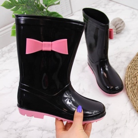 Black American Club djevojačke galoše s mašnom crno 1