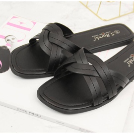 S.Barski Ženske ravne crne papuče S. Barski crna 2