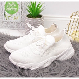 Bijele ženske čarape Filippo sportske cipele bijela 4