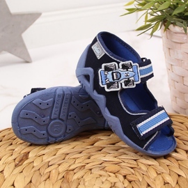 Dječačke papuče za vrtić na tamnoplavoj repi Befado mornarsko plava 1