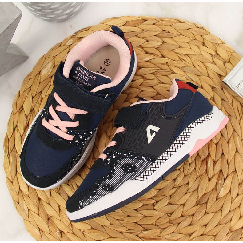 Sportske cipele za djevojčice s čičak tamnoplavim American Club mornarsko plava 2