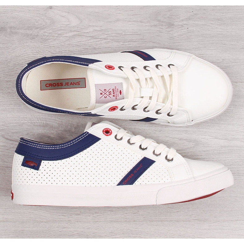Muške niske tenisice od eko kože bijele boje Cross Jeans II1R4005C bijela 1