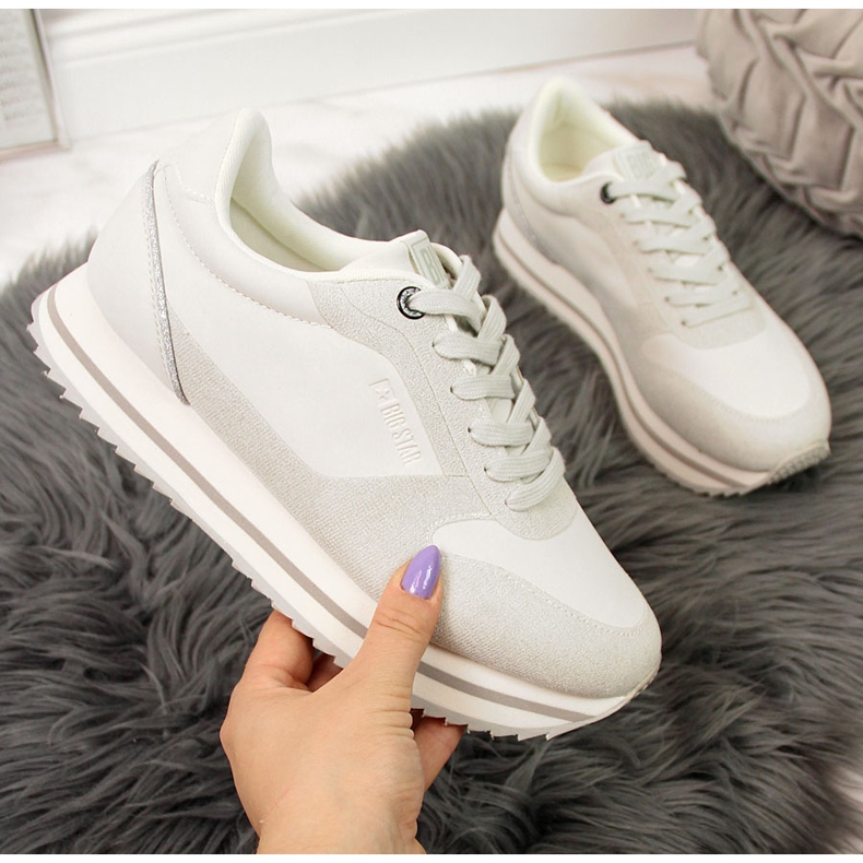 Ženske sportske cipele na bijeloj platformi Big Star II274216 bijela 2