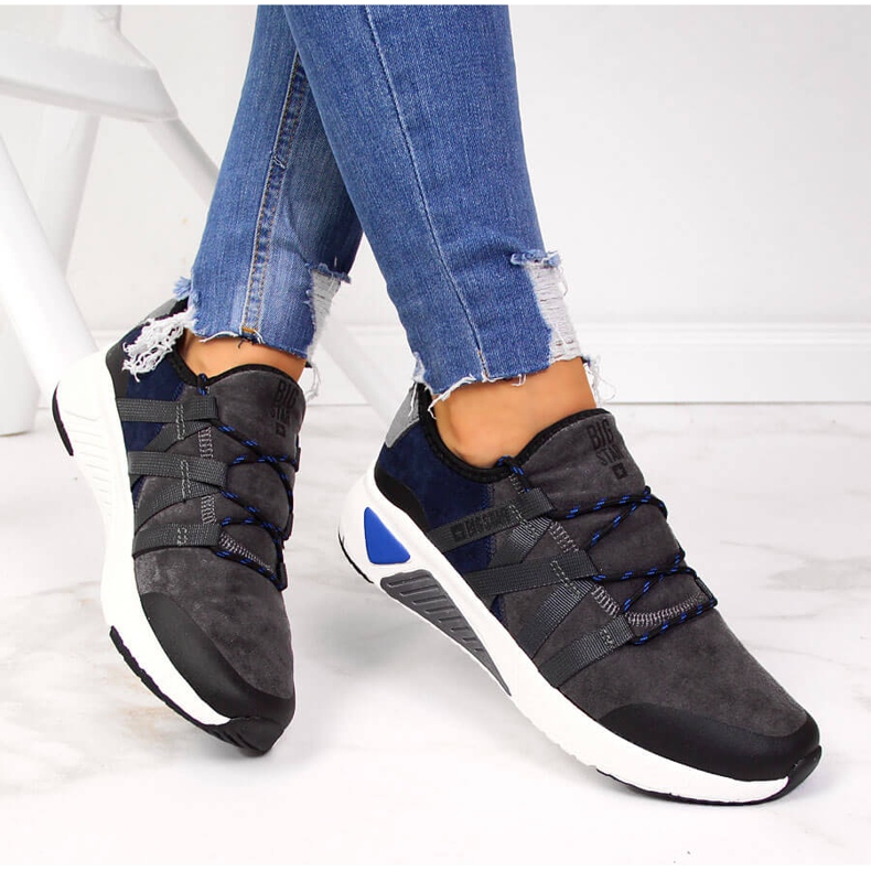 Sive kožne sportske cipele Big Star II274309 siva 1