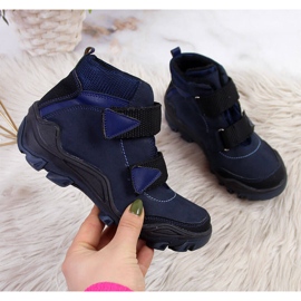 Traperi za dječake na čičak tamnoplavi Kornecki 6394 plava 1