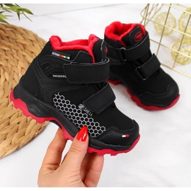 Dječačke crne vodootporne čizme za snijeg na čičak American Club crna 1