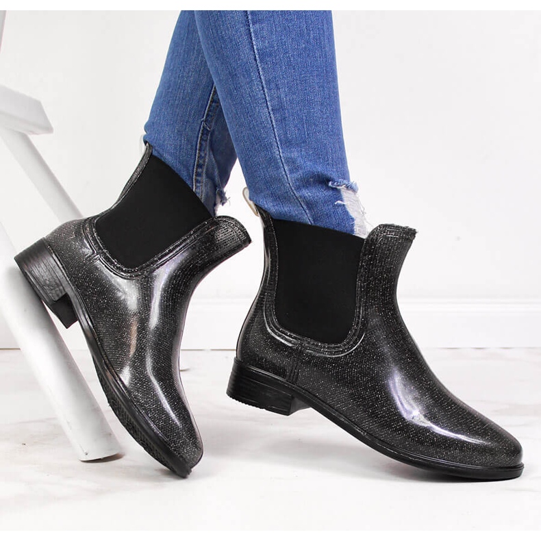 Crne i srebrne ženske galoše, crne i srebrne T.Sokolski crna srebro 1