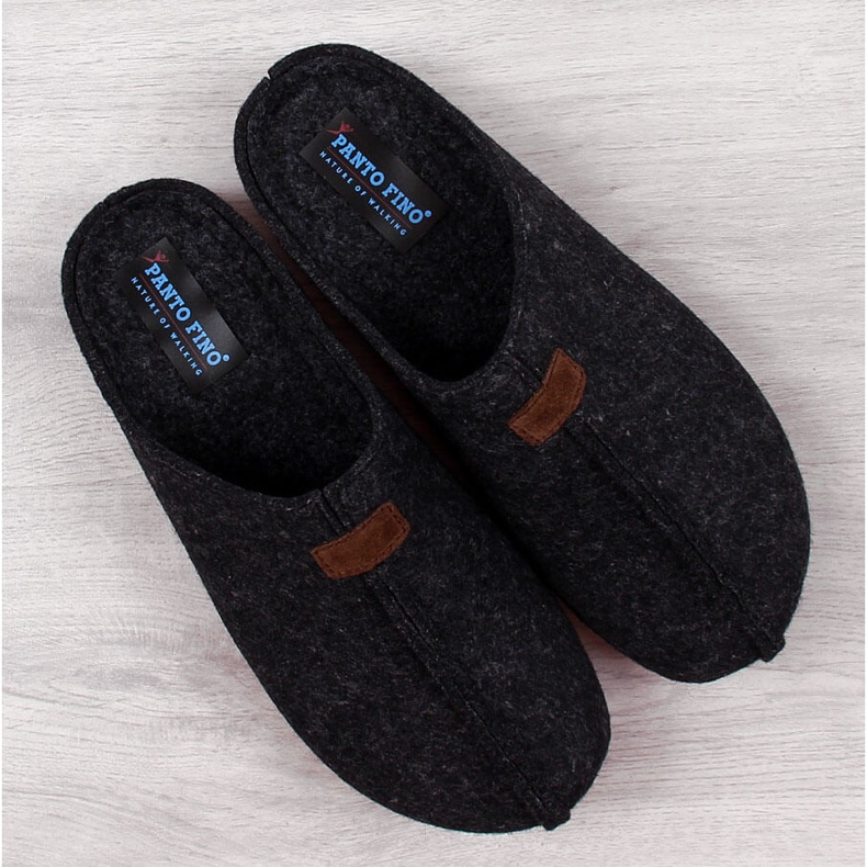 Muške papuče filc crne papuče Panto Fino II167010 crno 1