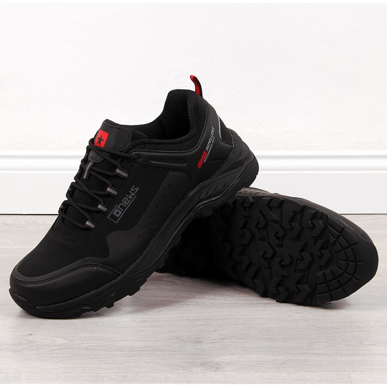 News Muške planinarske cipele vodootporne crne NOVOSTI crno 1