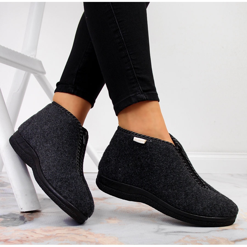 Ženske kućne papuče, izolirane patent zatvaračem, sive Cloxx siva 1