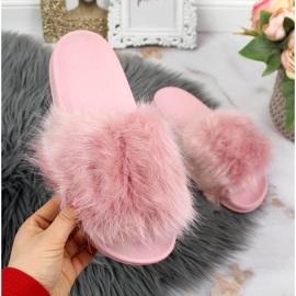 Ženske papuče s krznom svijetloljubičaste Msmg ljubičasta 2