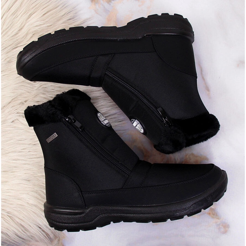 Ženske vodootporne izolirane čizme za snijeg crne Galop crna 2