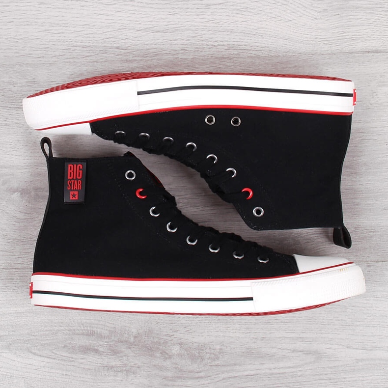 Visoke crne tekstilne muške tenisice Big Star JJ174065 crno 2