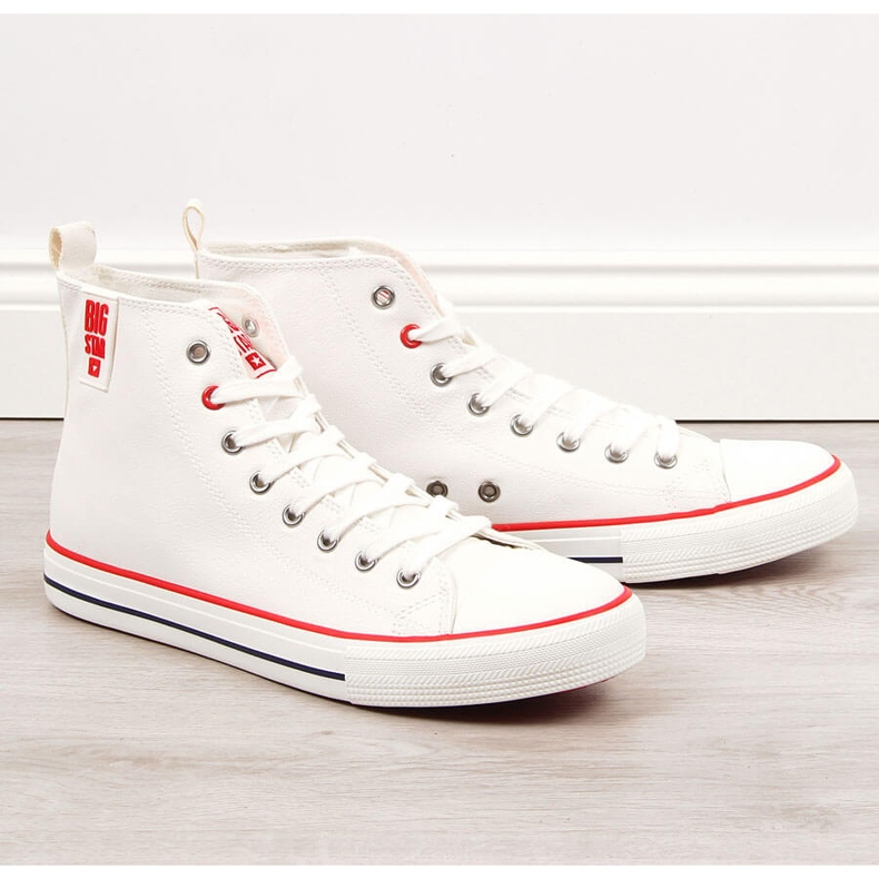 Muške visoke tenisice od eko kože, bijele boje Big Star JJ174071 bijela 1