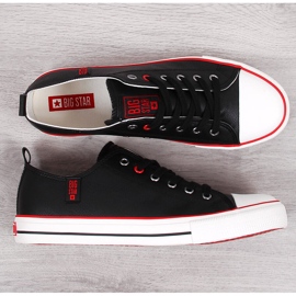 Muške niske crne tenisice od eko kože Big Star JJ174068 crna 2