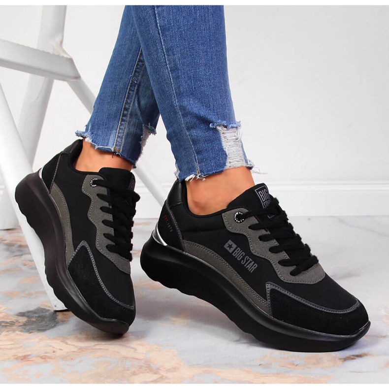 Black Big Star JJ274989 sportske cipele s platformom crna 1