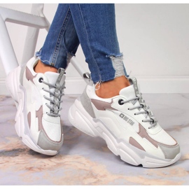 Ženske sportske cipele na bijeloj platformi Big Star HH274255 bijela raznobojna 1