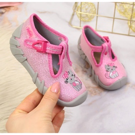 Papuče za djevojčice za vrtić roze i sive Befado ružičasta 1