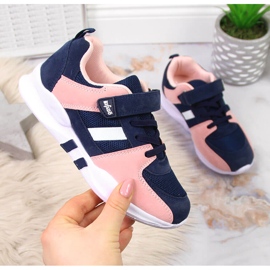 Ženske sportske cipele Grenade Befado na čičak mornarsko plava ružičasta 1