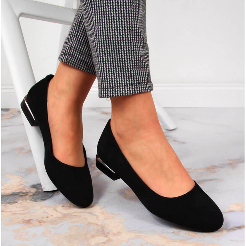 Crne ženske balerine na visoke pete Sergio Leone crna 1