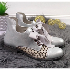 Ženske proljetne srebrne ažurne čizme Jezzi srebro 2